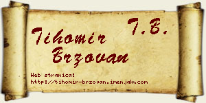 Tihomir Brzovan vizit kartica